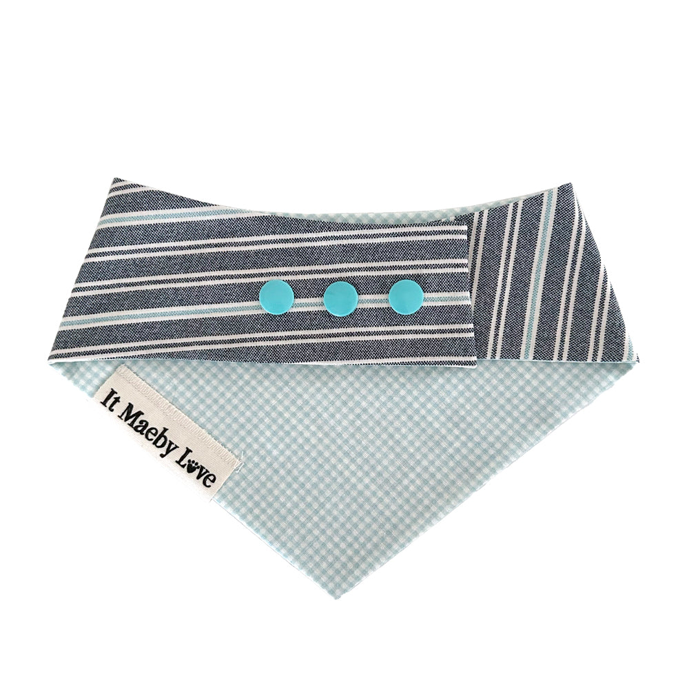 Denim Dreams/Light Blue Micro Gingham Reversible Dog Bandana