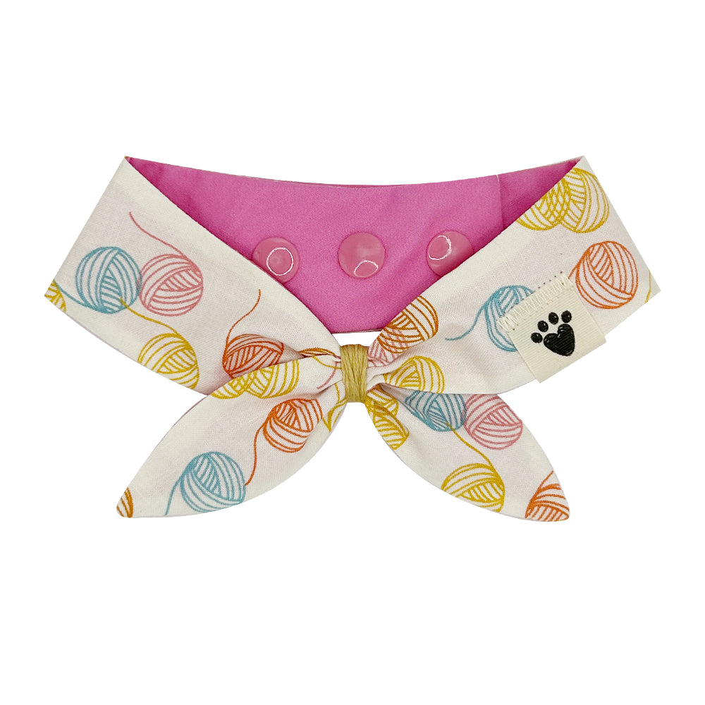 Feline Fibers/Flamingo Pink Reversible Cat Neckerchief