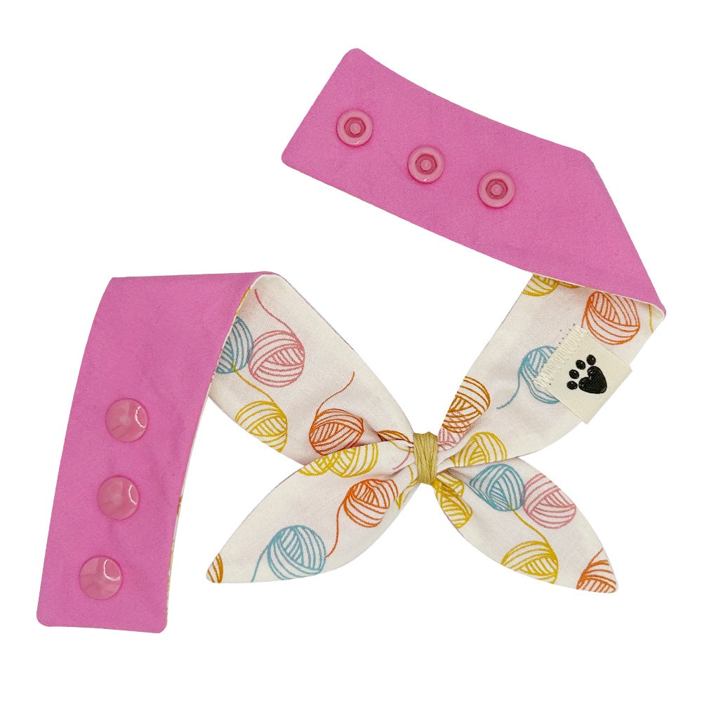 Feline Fibers/Flamingo Pink Reversible Cat Neckerchief