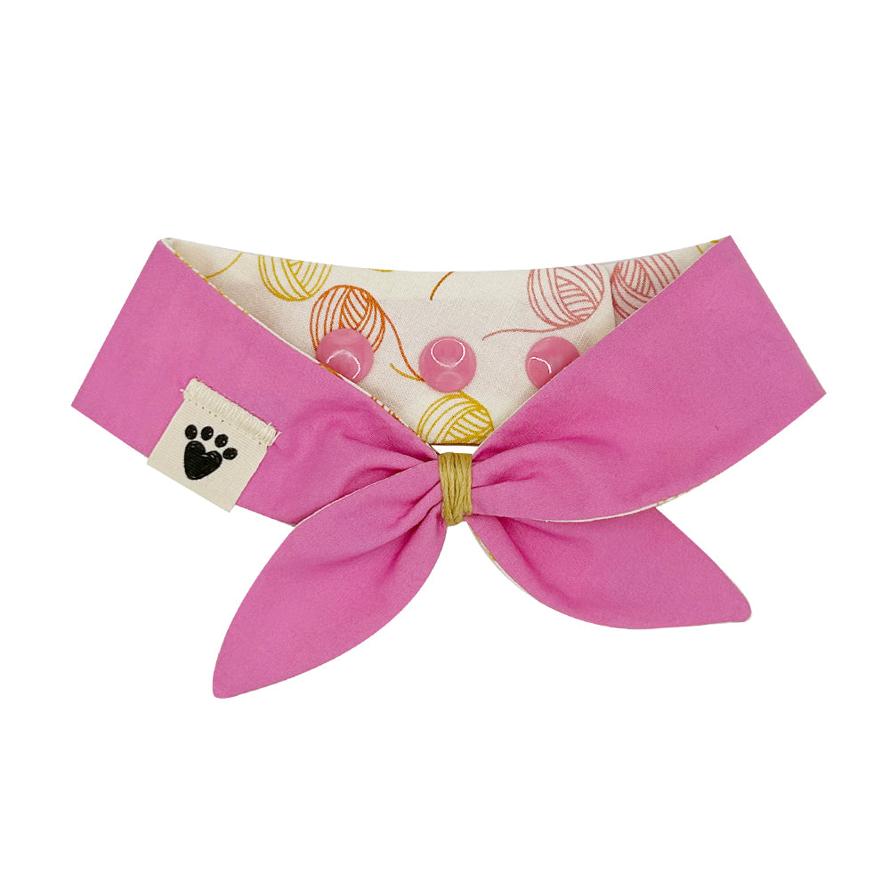 Feline Fibers/Flamingo Pink Reversible Cat Neckerchief