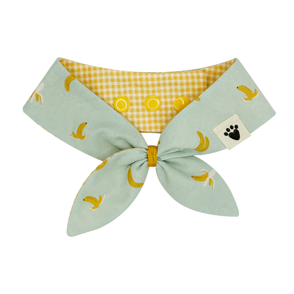 Going Bananas/Yellow Gingham Reversible Dog Neckerchief