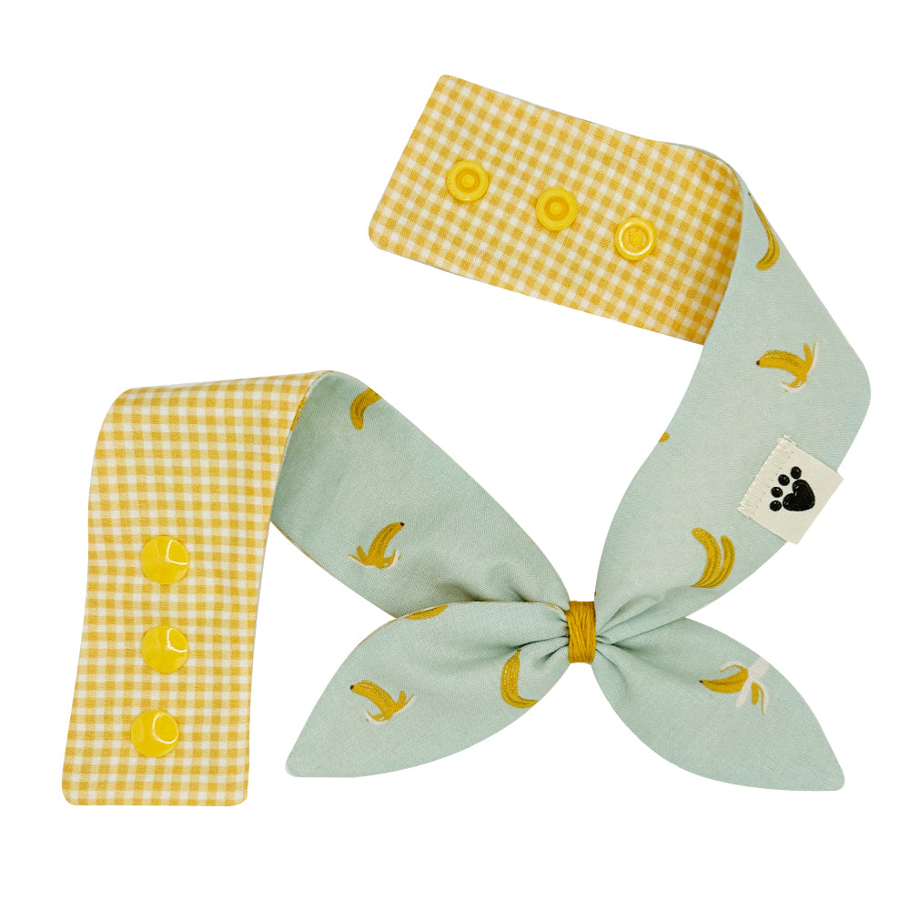 Going Bananas/Yellow Gingham Reversible Dog Neckerchief