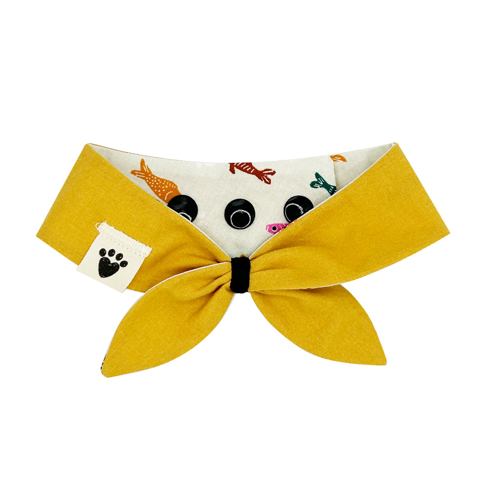 Catnip Koi/Goldenrod Pond Reversible Cat Neckerchief