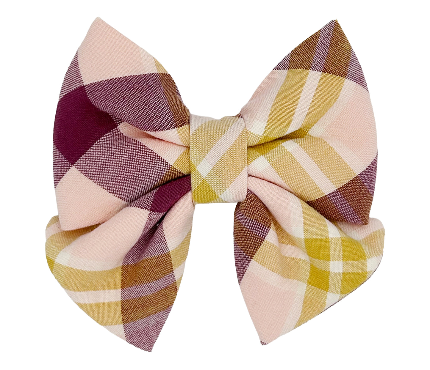 Grape & Mustard Plaid Pet Sailor Bow Tie