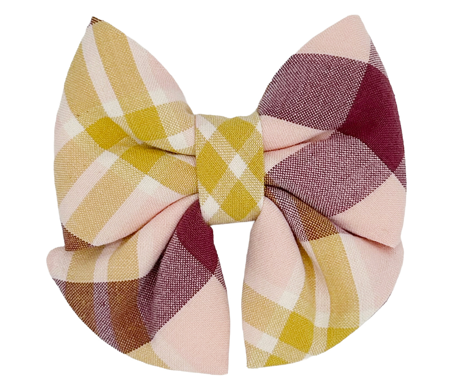 Grape & Mustard Plaid Pet Sailor Bow Tie
