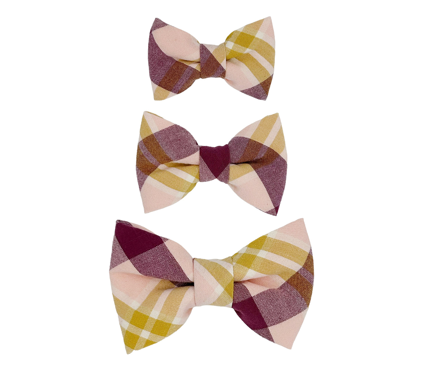Grape Mustard Plaid Pet Bow Tie