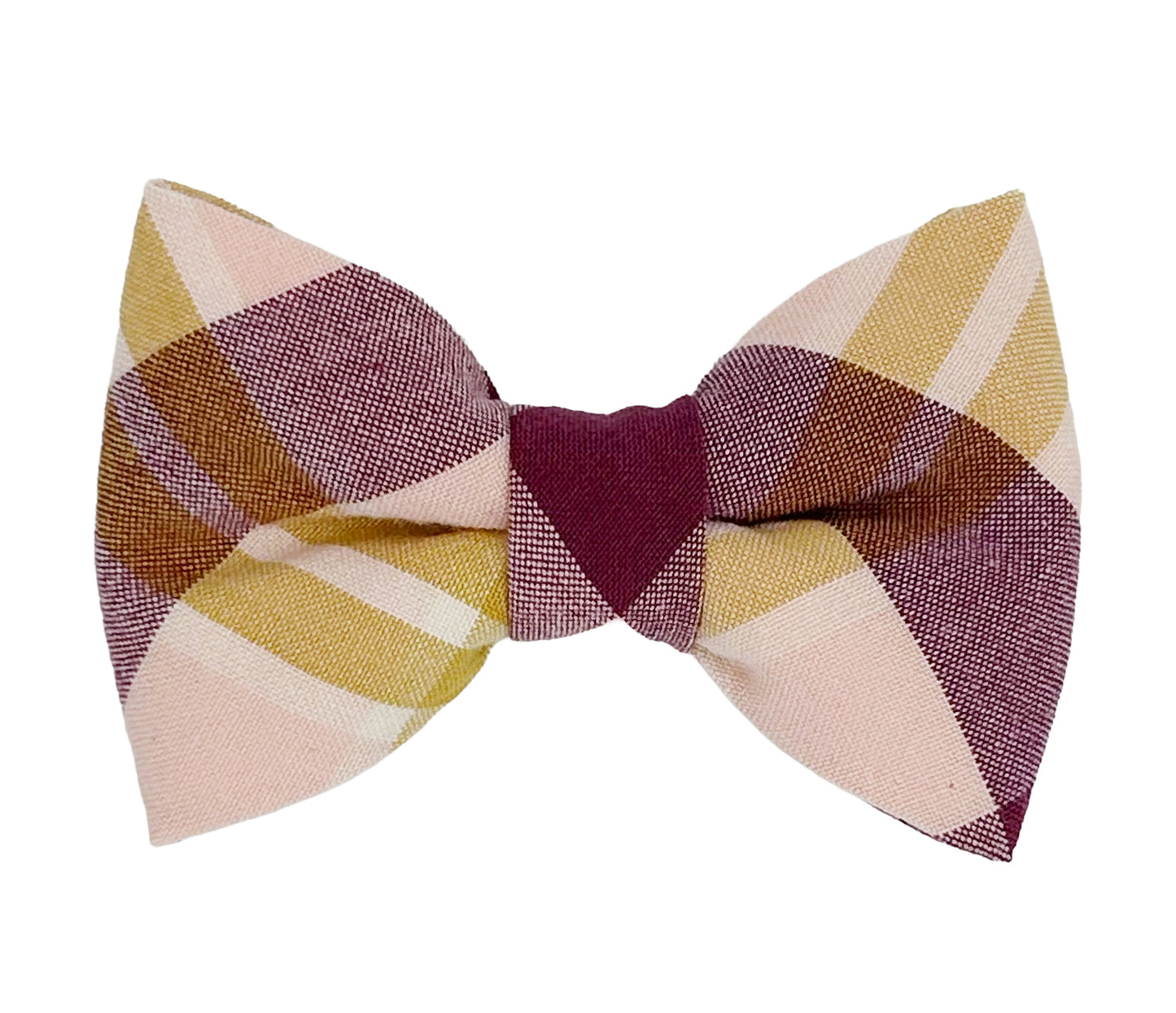 Grape Mustard Plaid Pet Bow Tie