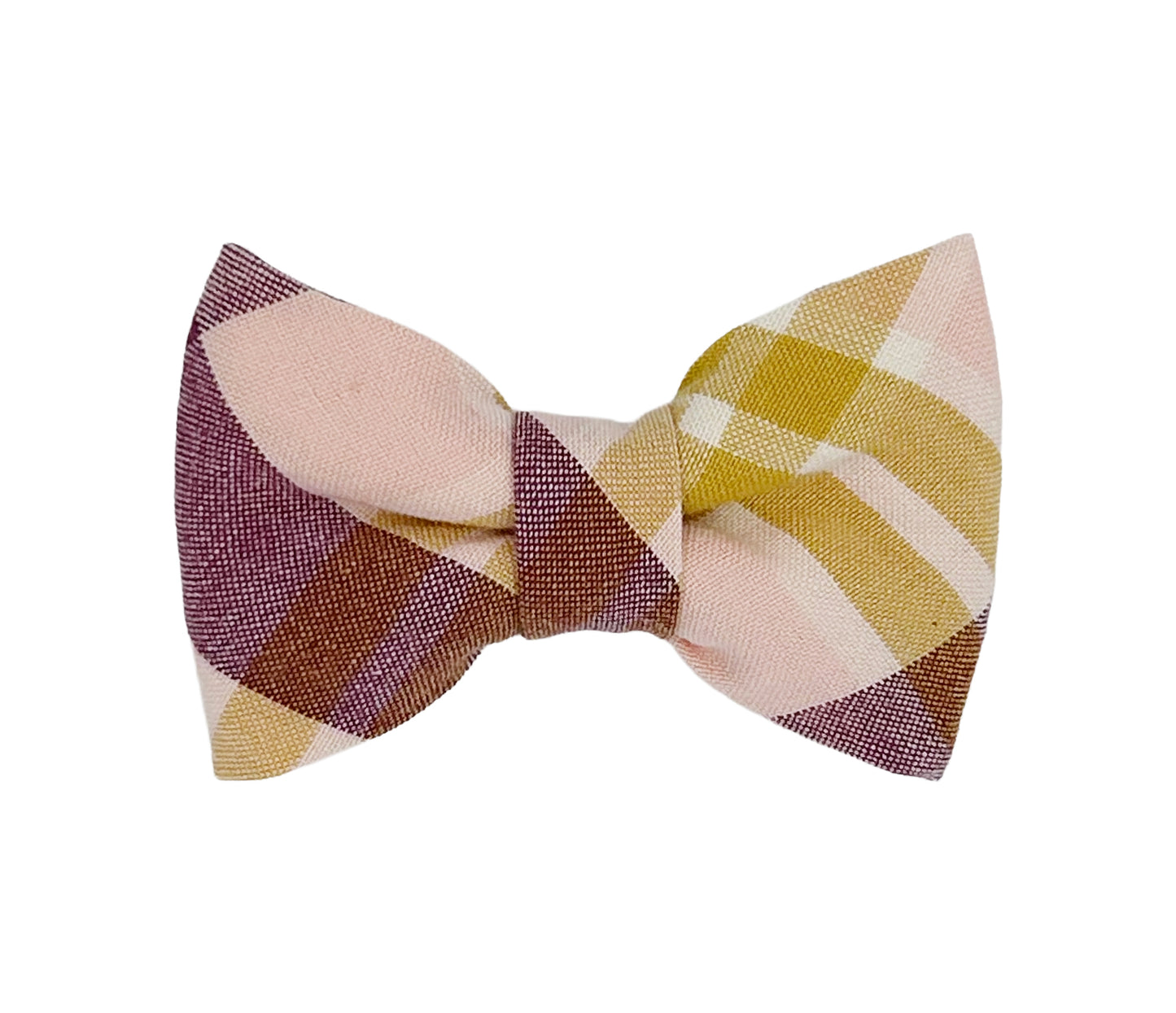 Grape Mustard Plaid Pet Bow Tie