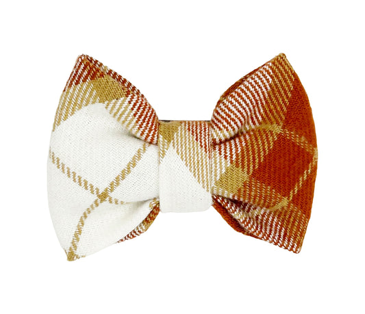 Gratitude Plaid Traditional Pet Hair Bow