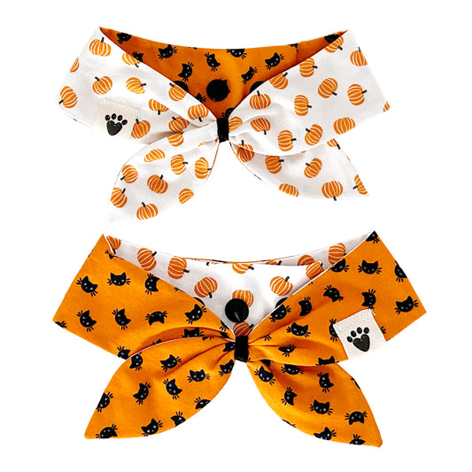 Happy Meow-loween/Orange You Gourdgeous? Reversible Dog Neckerchief