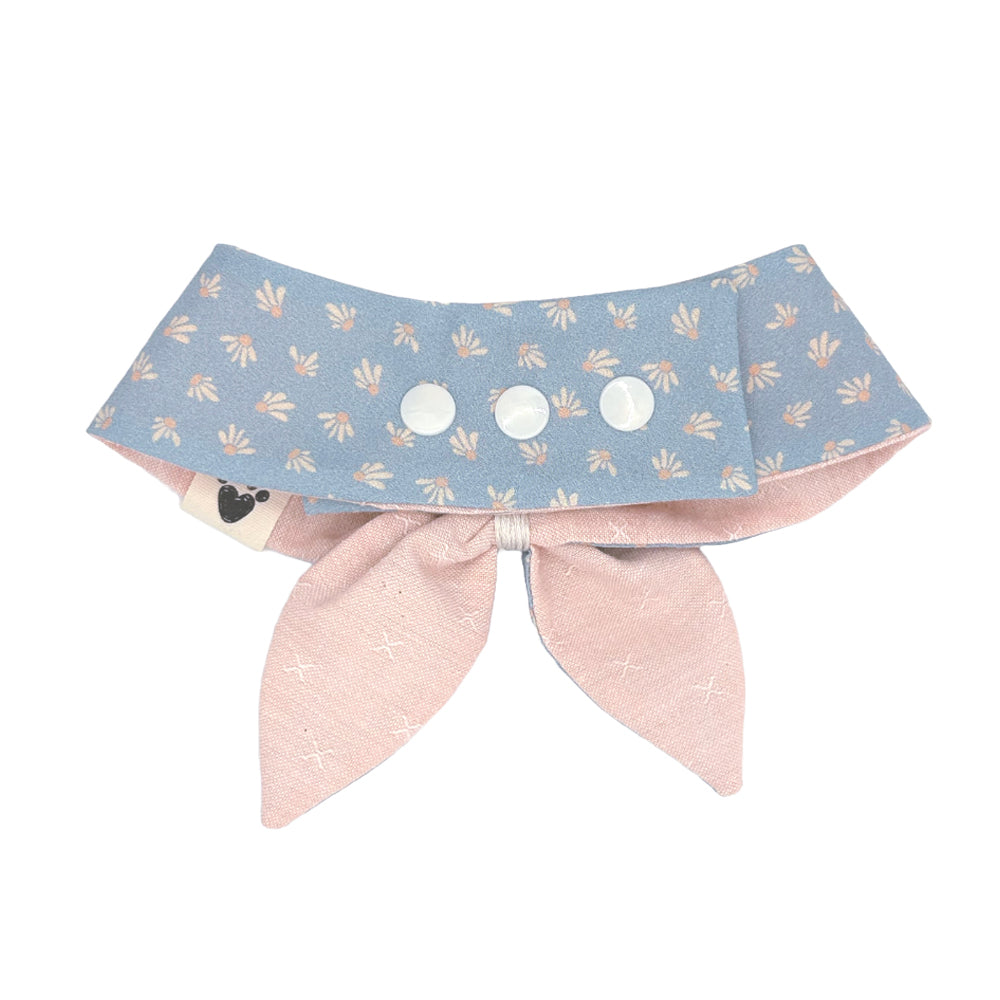 He Loves Me Not/Peach Woven Reversible Dog Neckerchief