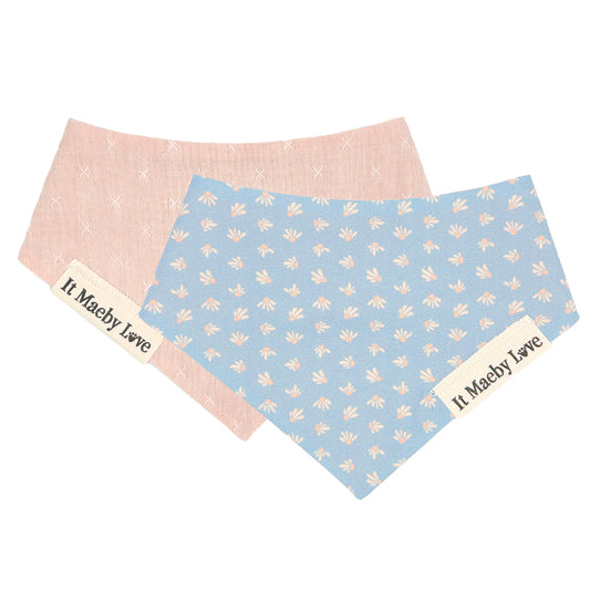 He Loves Me Not/Peach Woven Reversible Dog Bandana