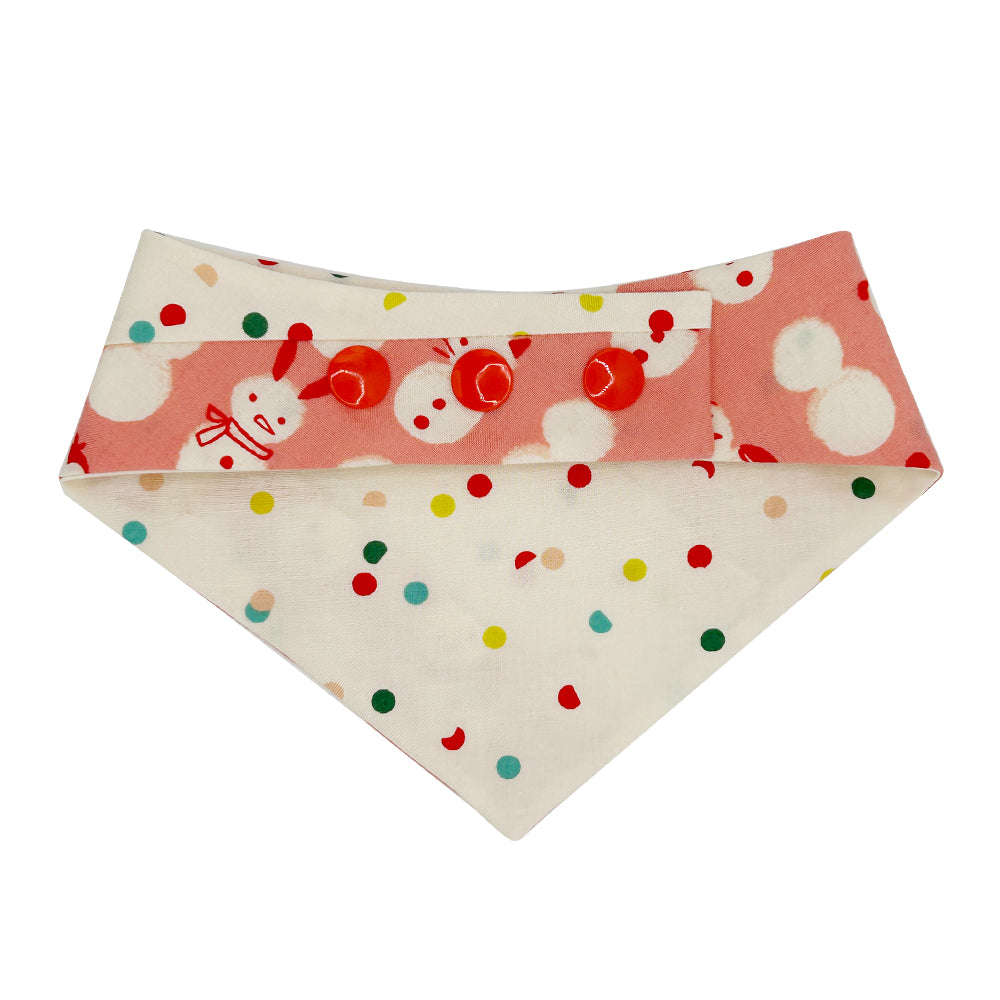 Jolly Snow Babies/Hole Punch Patchwork Pattern Reversible Dog Bandana