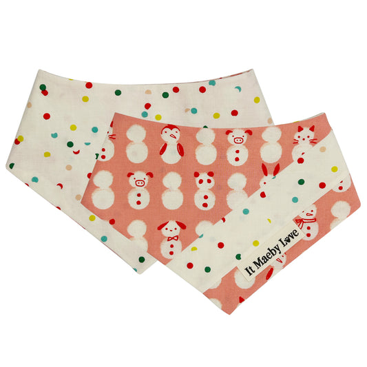 Jolly Snow Babies/Hole Punch Patchwork Pattern Reversible Dog Bandana