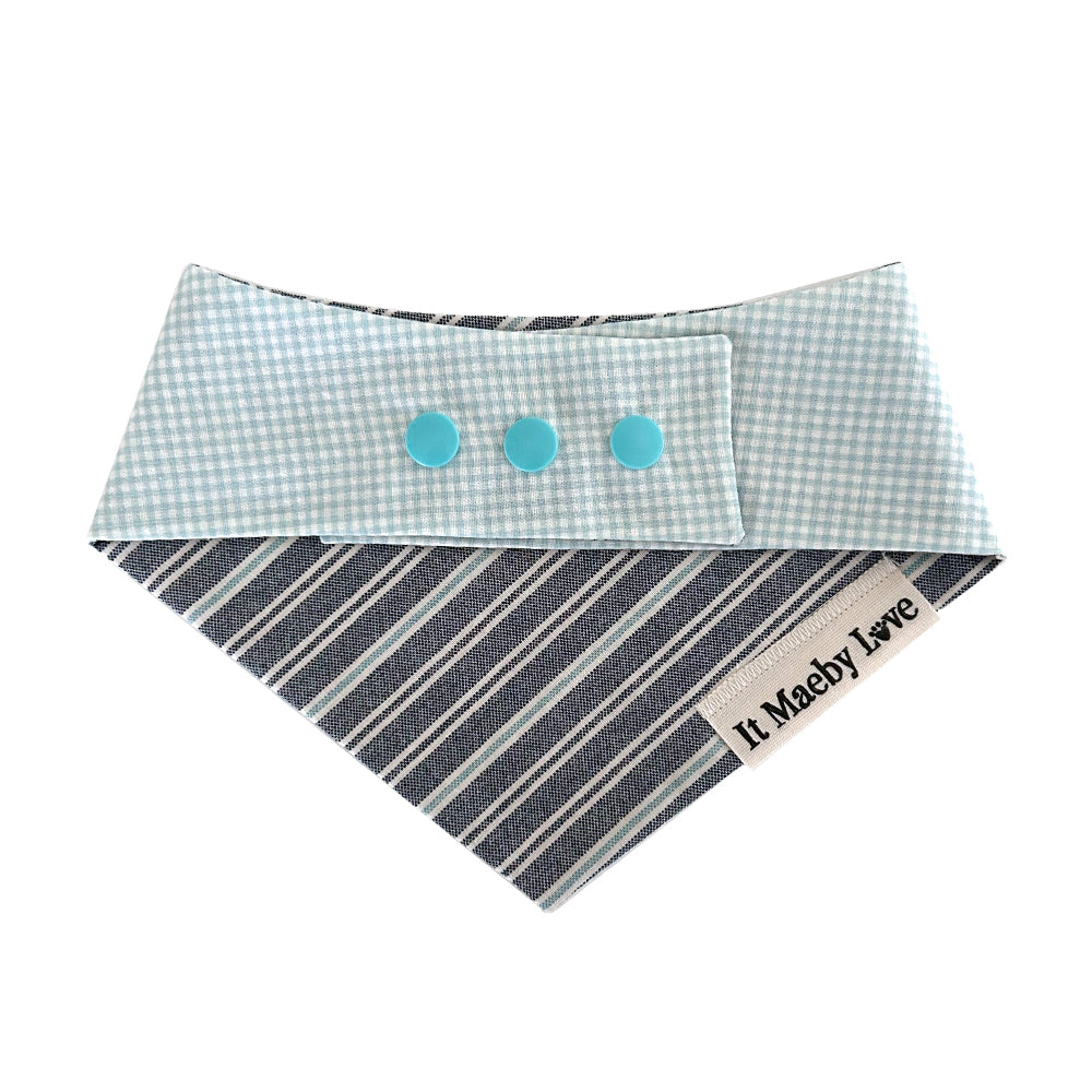 Denim Dreams/Light Blue Micro Gingham Reversible Dog Bandana