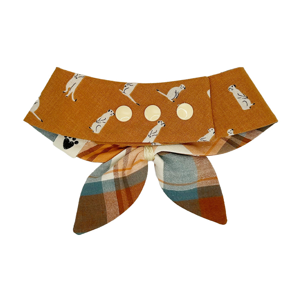 Meerkat Meeting/Watering Hole Plaid Reversible Dog Neckerchief