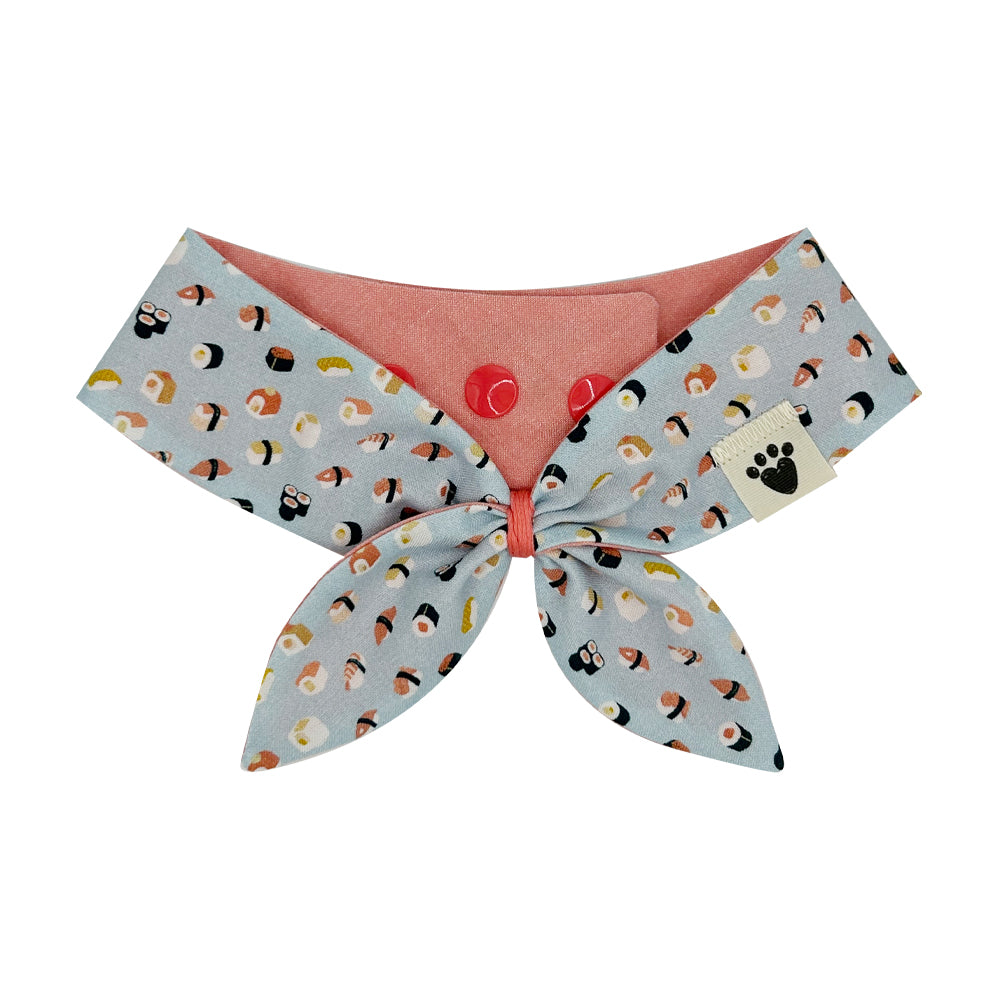 Mr. Rice Guy/Salmon Roll Reversible Dog Neckerchief