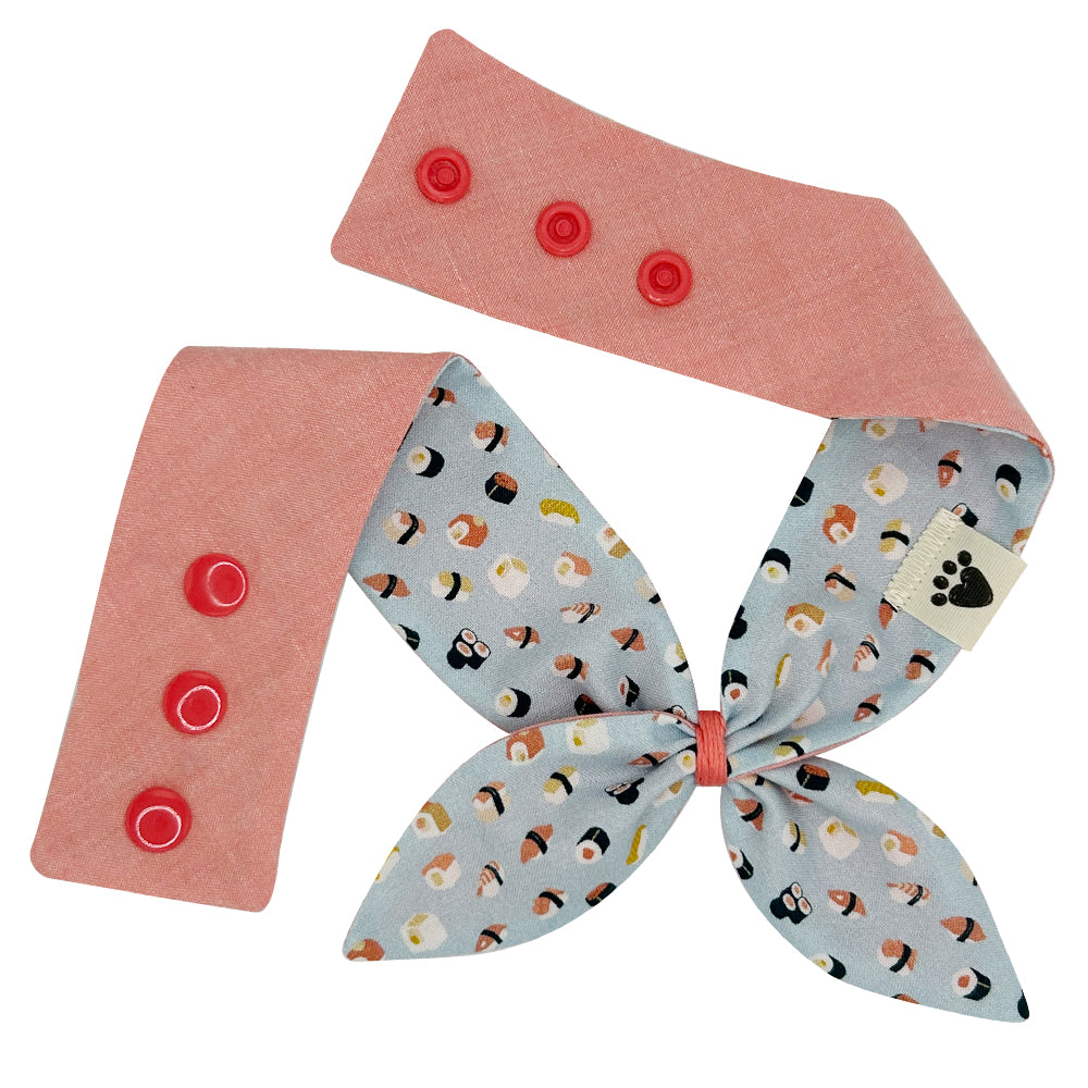 Mr. Rice Guy/Salmon Roll Reversible Dog Neckerchief