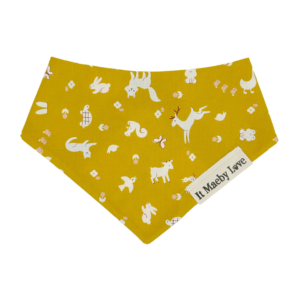 Mustard Critters/Grape & Mustard Plaid Reversible Dog Bandana