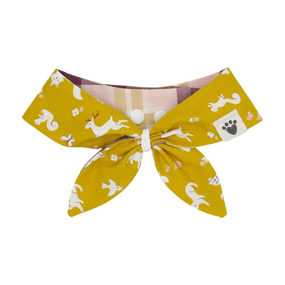 Mustard Critters/Grape & Mustard Plaid Reversible Dog Neckerchief