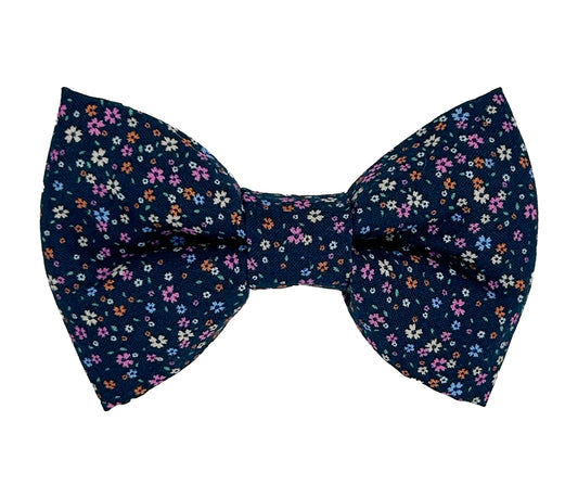 Navy Mini Floral Pet Bow Tie