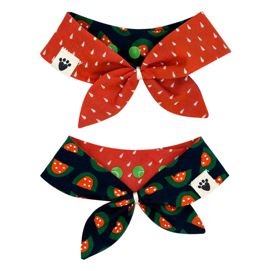 Navy Watermelon/Summer Seeds Reversible Dog Neckerchief