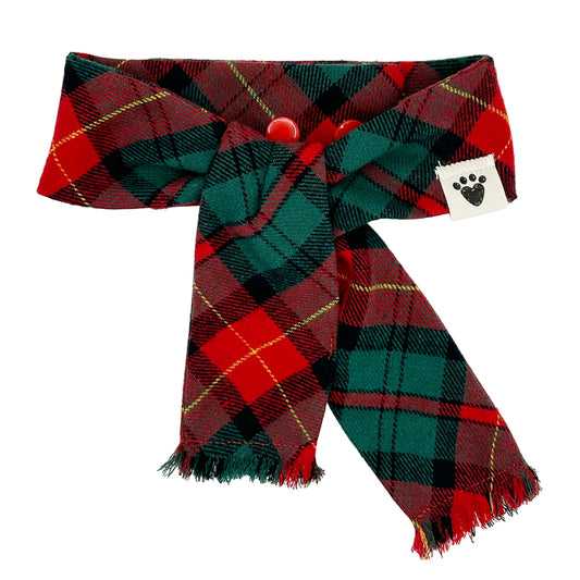 Pajama Plaid Dog Scarf