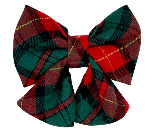 Pajama Plaid Pet Sailor Bow Tie