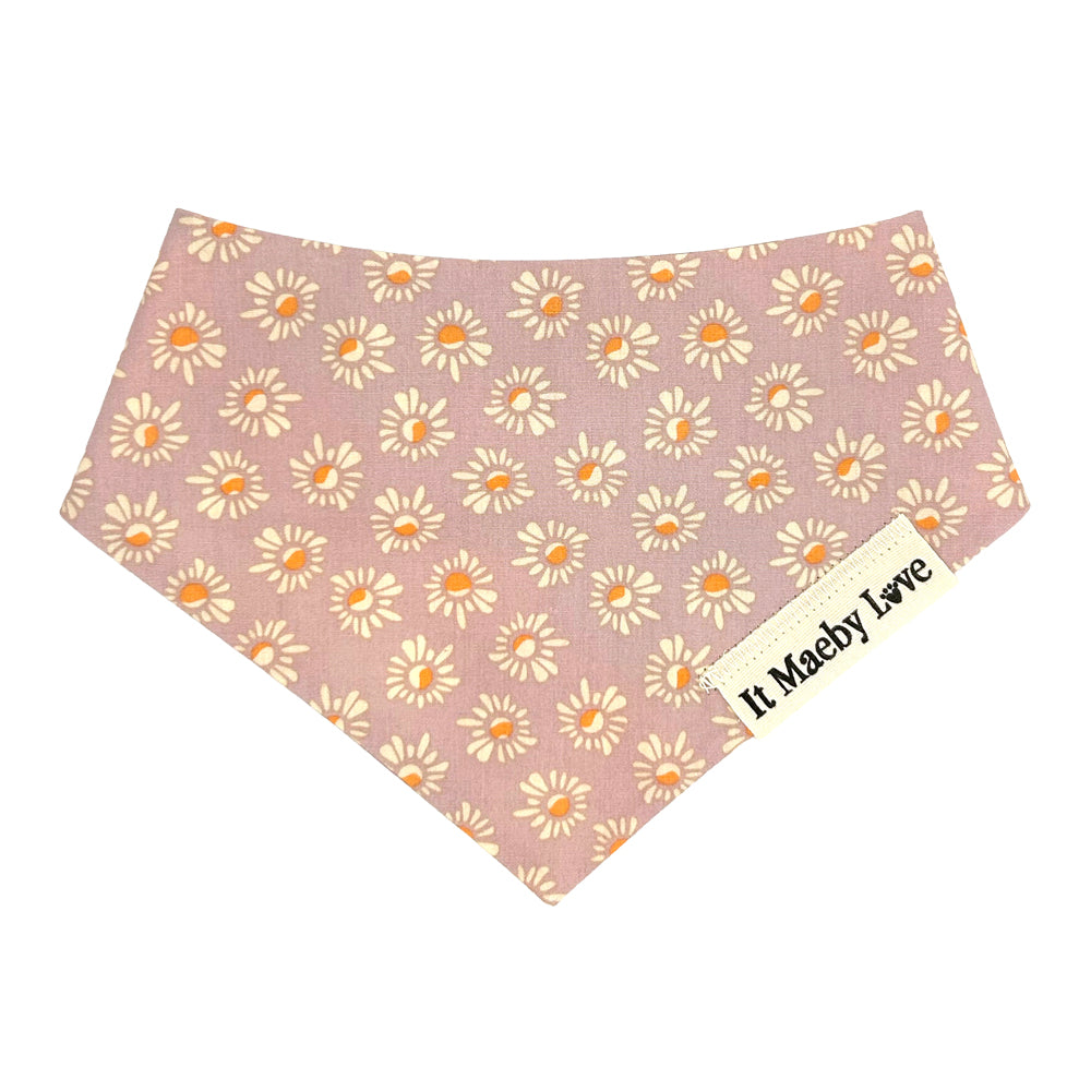 Peach & Thistle Floral/Peach, Blue, Thistle and Cream Plaid Reversible Dog Bandana