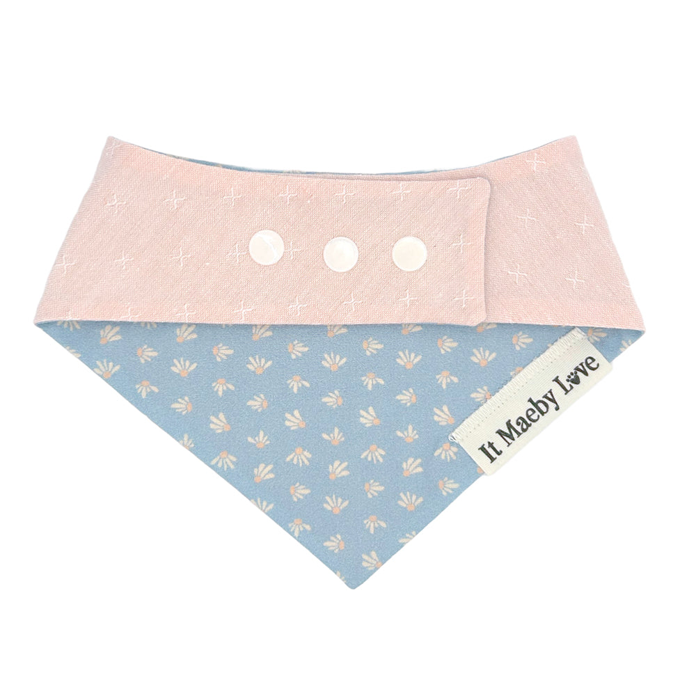 He Loves Me Not/Peach Woven Reversible Dog Bandana