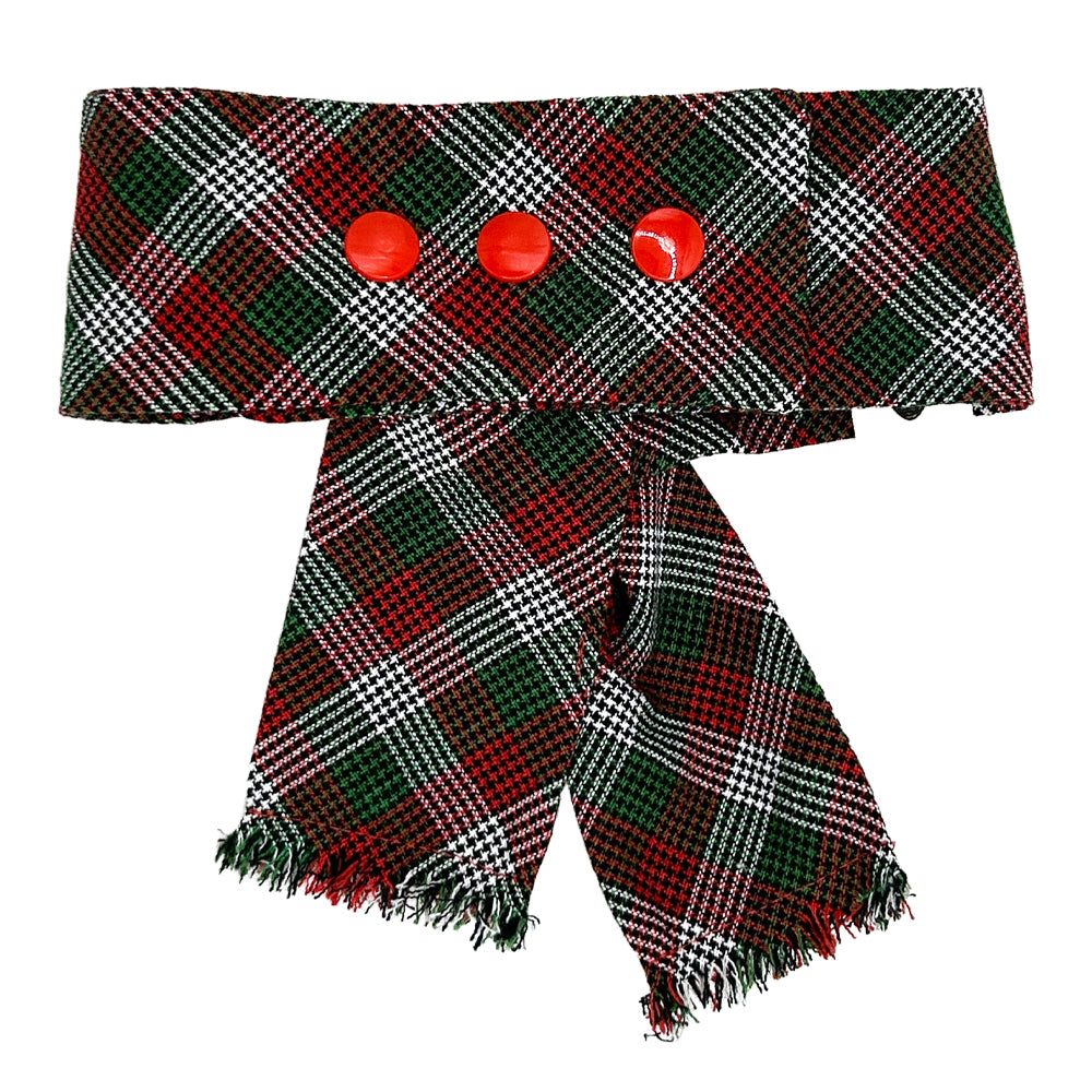 Peppermint Stick Plaid Dog Scarf