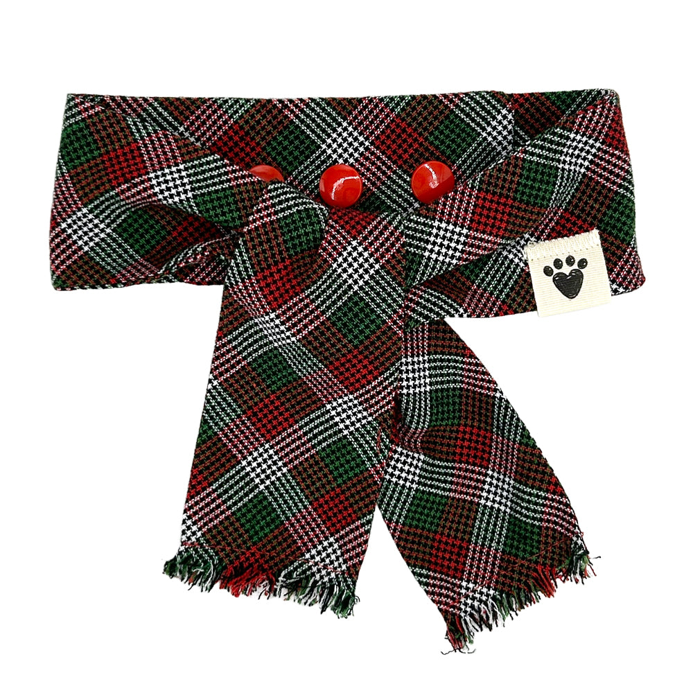 Peppermint Stick Plaid Dog Scarf
