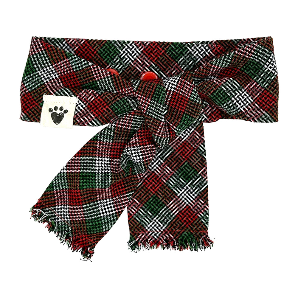 Peppermint Stick Plaid Dog Scarf