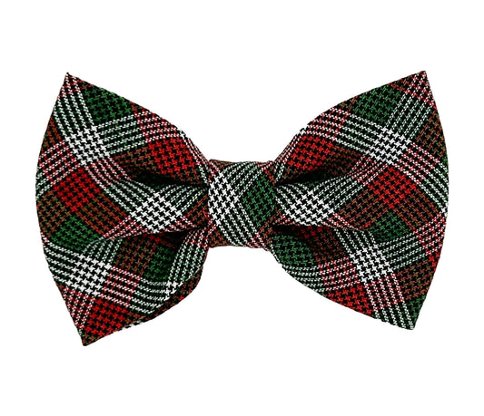 Peppermint Stick Plaid Pet Bow Tie