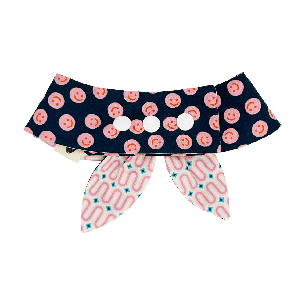 Pink Happy Faces/Pink Squiggles Dog Neckerchief