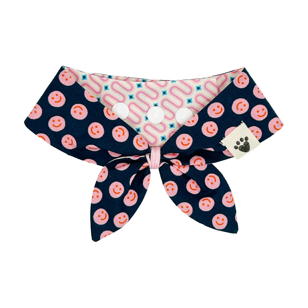 Pink Happy Faces/Pink Squiggles Dog Neckerchief