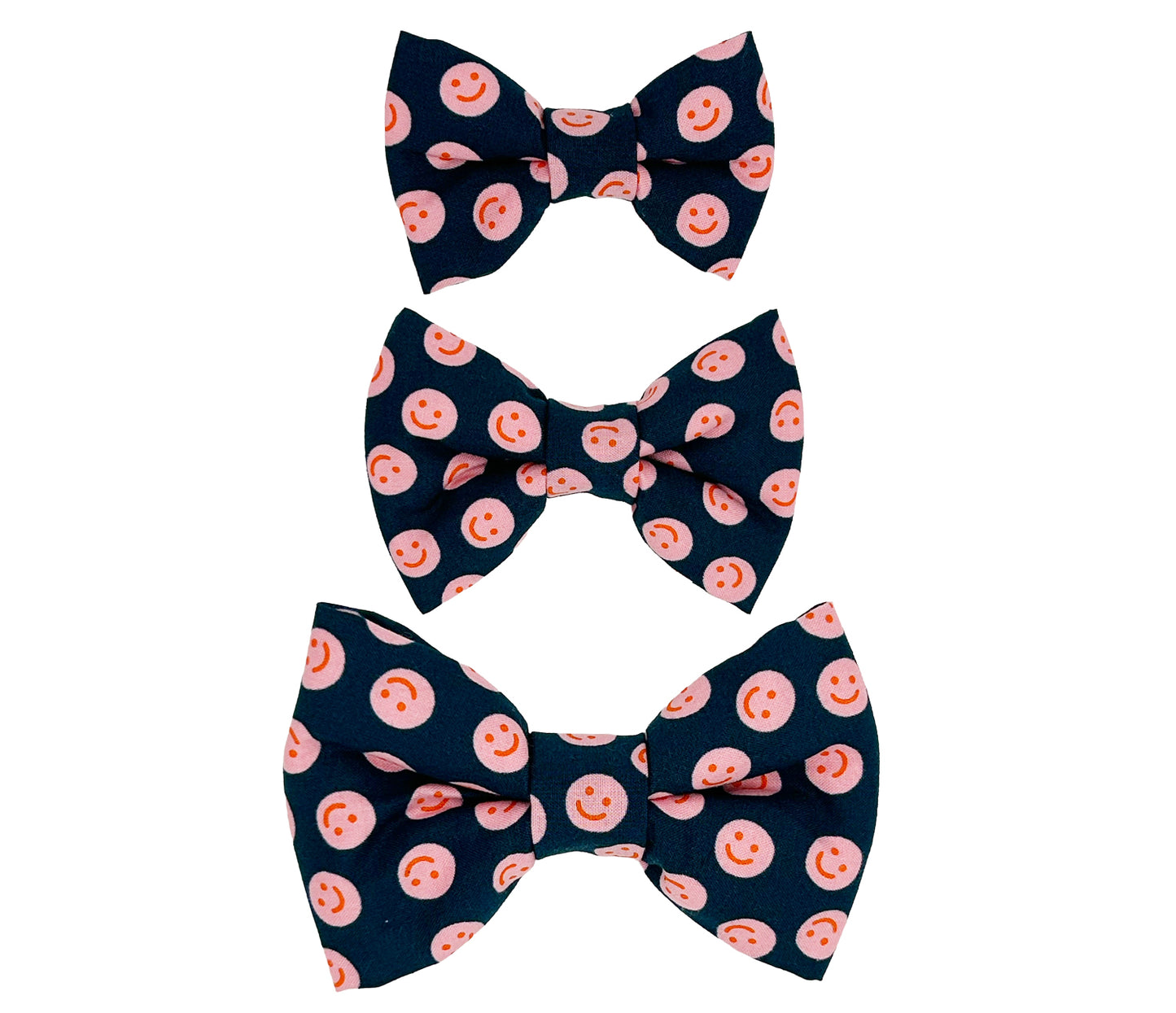 Pink Happy Faces Pet Bow Tie