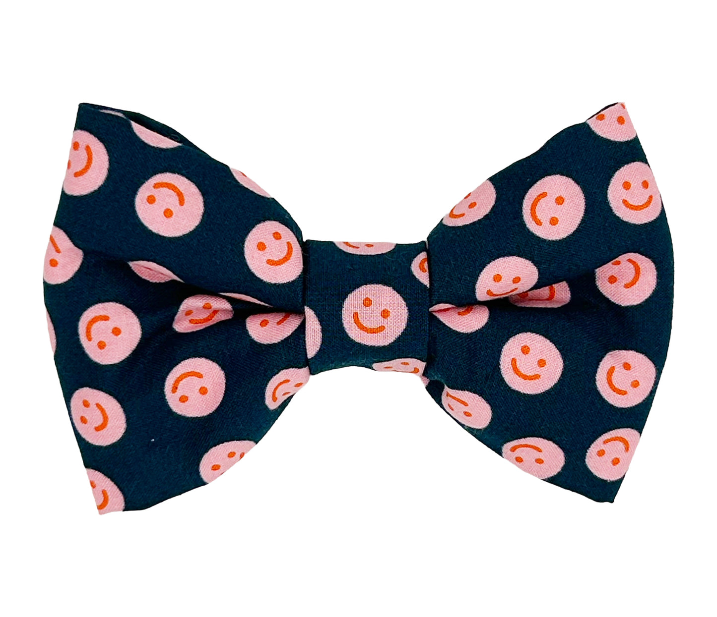 Pink Happy Faces Pet Bow Tie