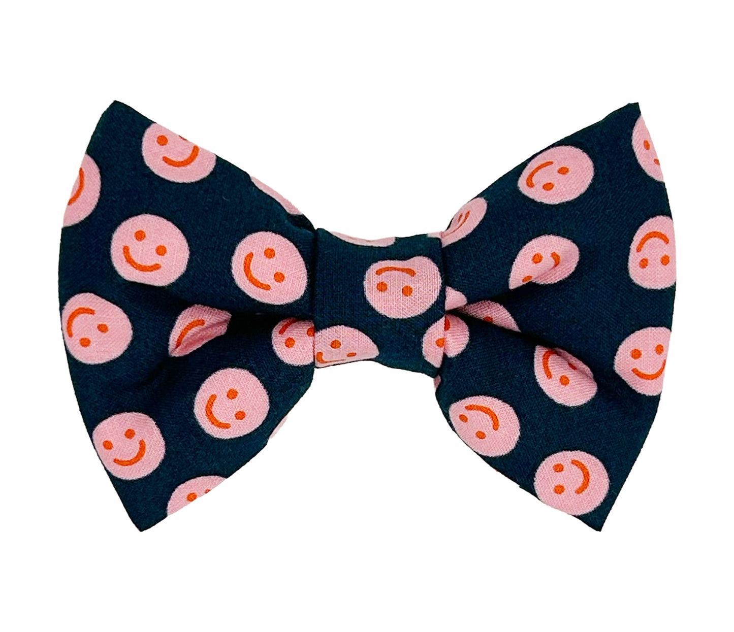 Pink Happy Faces Pet Bow Tie