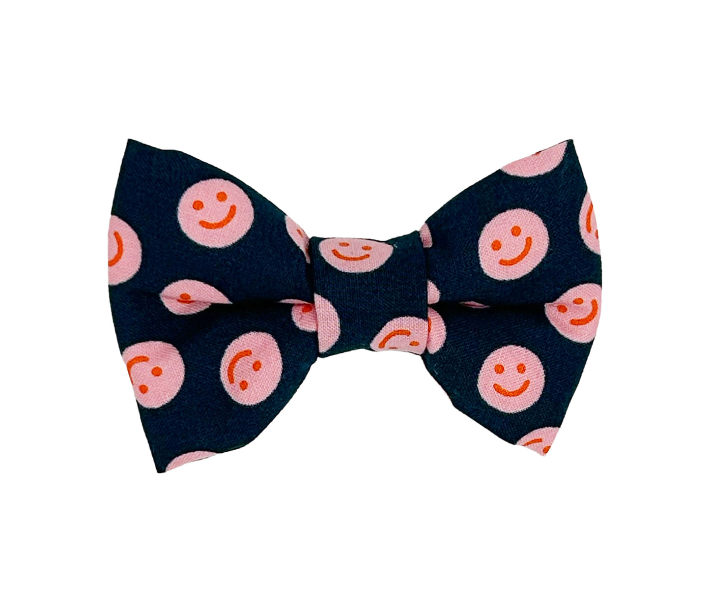 Pink Happy Faces Pet Bow Tie