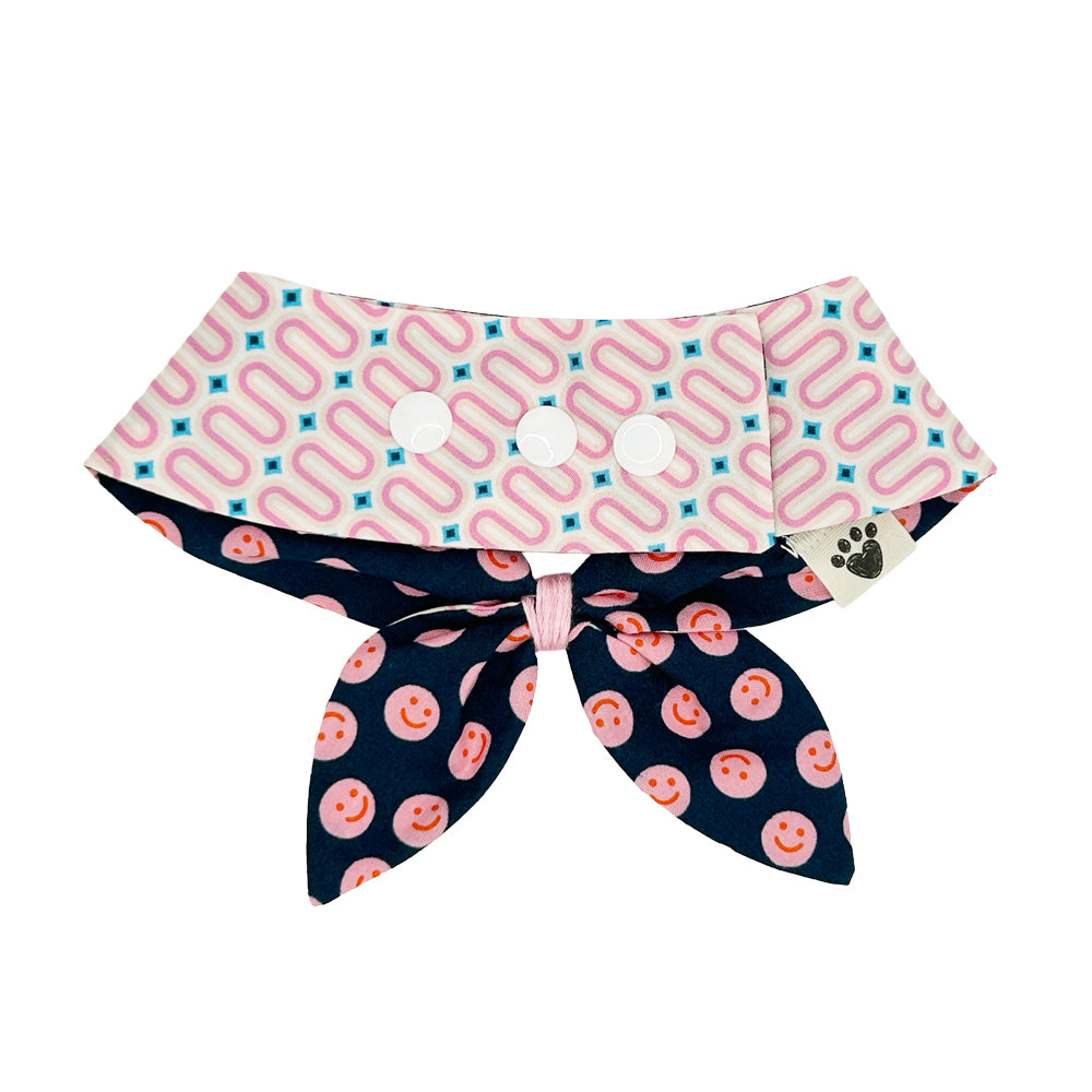 Pink Happy Faces/Pink Squiggles Dog Neckerchief