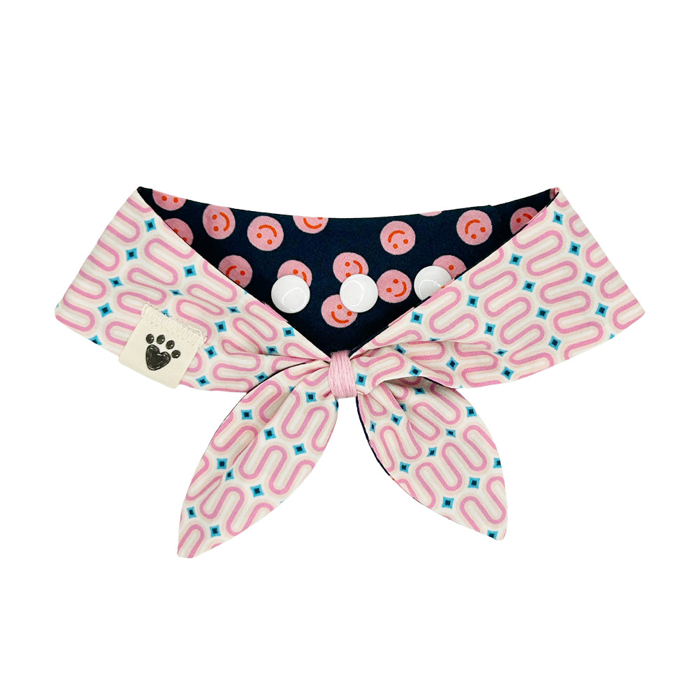 Pink Happy Faces/Pink Squiggles Dog Neckerchief