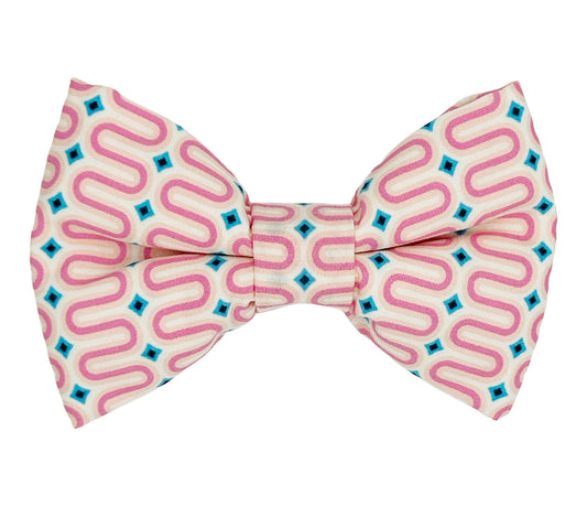 Pink Squiggles Pet Bow Tie