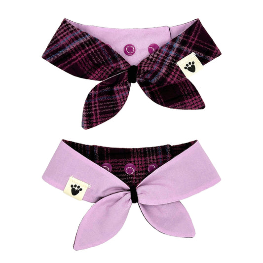 Plum Pudding Plaid/Fruitcake Reversible Dog Neckerchief