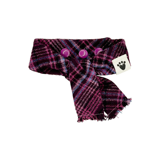 Plum Pudding Plaid Dog Scarf