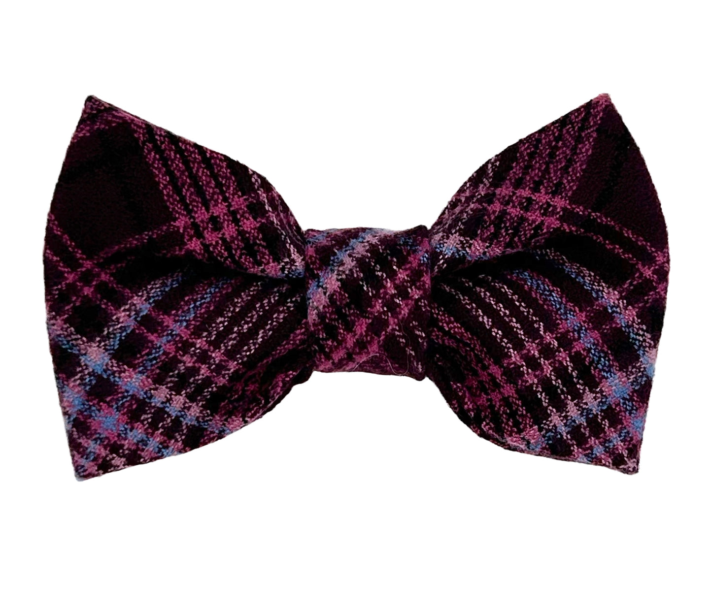 Plum Pudding Plaid Pet Bow Tie