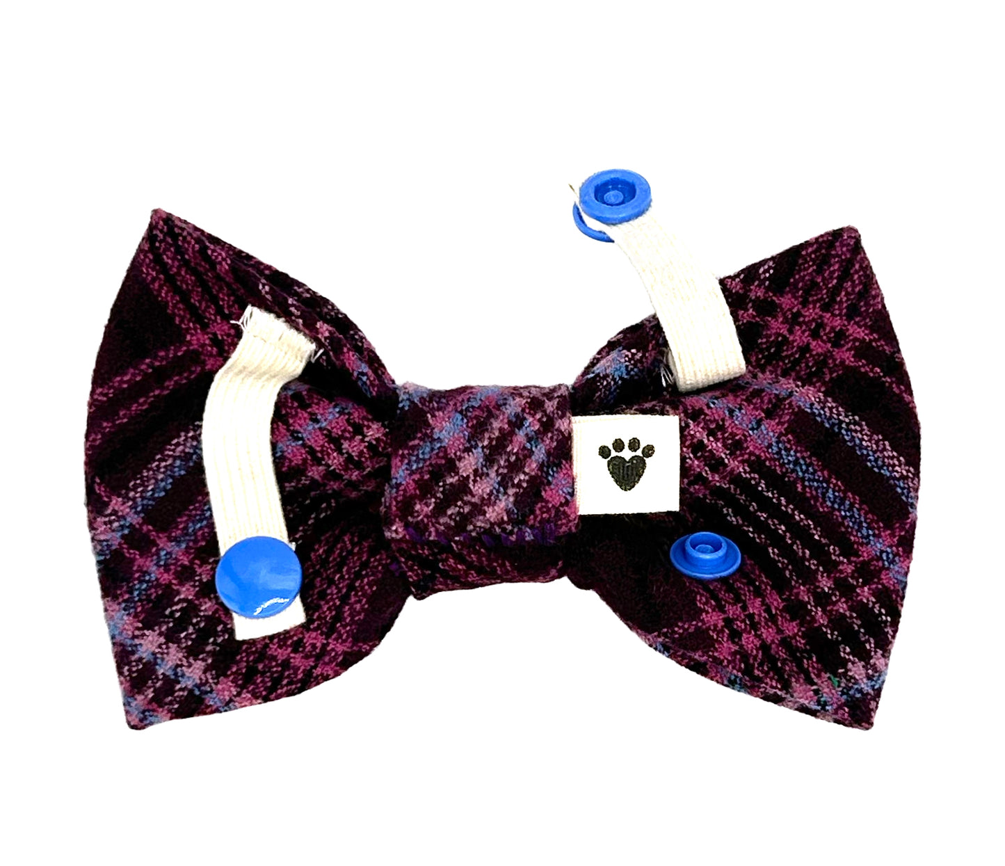 Plum Pudding Plaid Pet Bow Tie