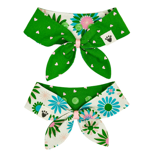 Preppy Hearts/Preppy Floral Reversible Dog Neckerchief