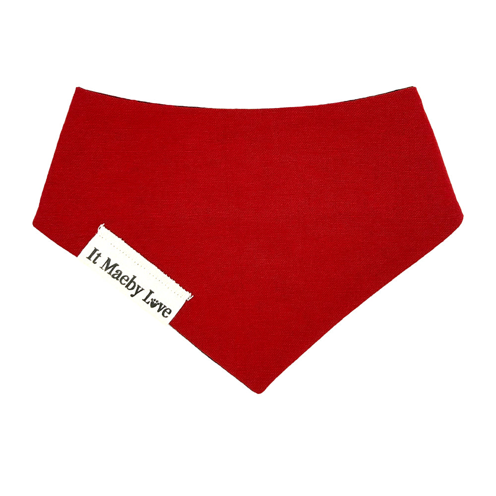 Jingle Paws Plaid/Reindeer Red Reversible Dog Bandana