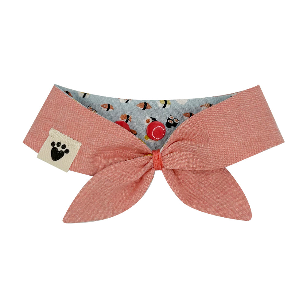 Mr. Rice Guy/Salmon Roll Reversible Dog Neckerchief